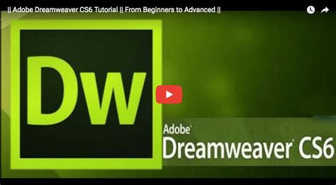 dreamweaver tutorials|dreamweaver cs6 tutorials for beginners.
